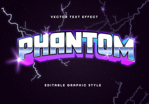 White And Purple Gradient Text Bold Font Electric Text Effect