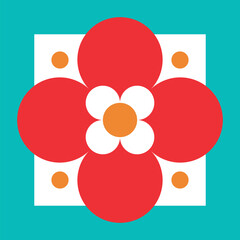 Flower Illustration. Vector floral for pattern. Beautiful blossom flower for design. Creative art for textile print. Modern graphic