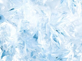 Obraz premium Frosty ice crystal texture in shimmering white and blue