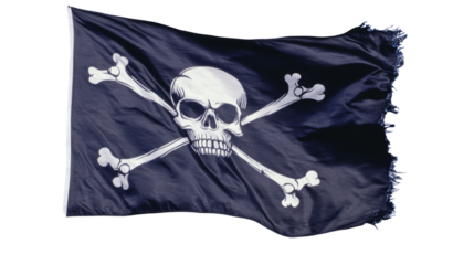 Pirate flag, isolated on transparent background