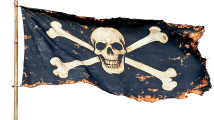 Pirate flag, isolated on transparent background