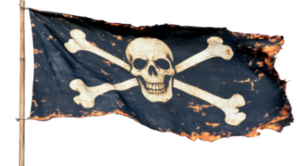 Pirate flag, isolated on transparent background