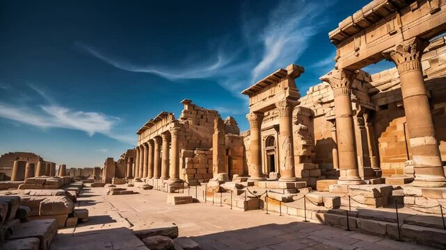 beautiful ruins of Babylon Iraq sunny day