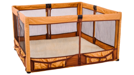 Playpen for infants easy to transport and set up design, isolated on transparent background
