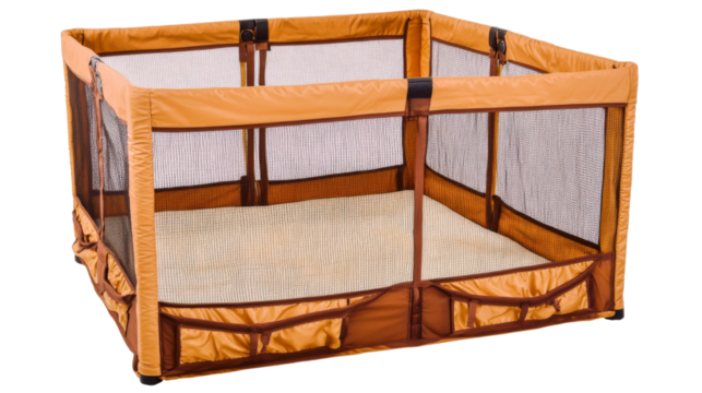 Playpen for infants easy to transport and set up design, isolated on transparent background