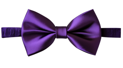 Purple bow tie, isolated on transparent background