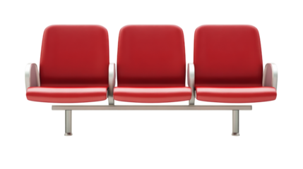 Red seats, isolated on transparent background