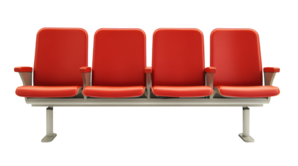 Red seats, isolated on transparent background