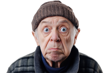 Child displays surprise with wide eyes and open mouth in a neutral setting, expressive face with disheveled hair conveying shock or astonishment