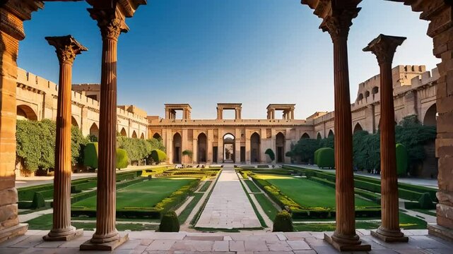 stunning hanging Gardens of Babylon Iraq sunny day

