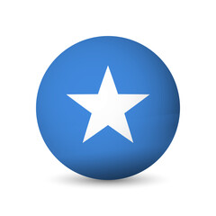 Somalia flag - 3D sphere in colours of flag representing a country cultural identity and heritage. The essence of national pride and unity. Vector object on white background.