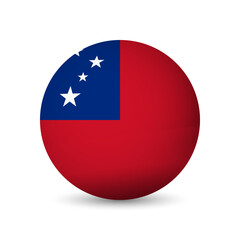 Samoa flag - 3D sphere in colours of flag representing a country cultural identity and heritage. The essence of national pride and unity. Vector object on white background.