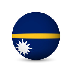 Nauru flag - 3D sphere in colours of flag representing a country cultural identity and heritage. The essence of national pride and unity. Vector object on white background.