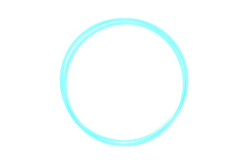 blue neon glowing circle border frame isolated on transparent background. led light laser line glow round frame design. Neon lighting border with empty space. neon glowing blue sign. PNG Mockup
