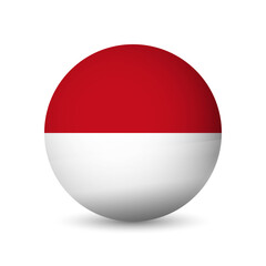 Monaco flag - 3D sphere in colours of flag representing a country cultural identity and heritage. The essence of national pride and unity. Vector object on white background.