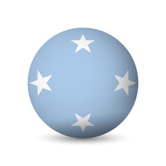 Federated States of Micronesia flag - 3D sphere in colours of flag representing a country cultural identity and heritage. The essence of national pride and unity. Vector object on white background.
