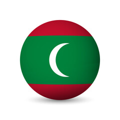 Maldives flag - 3D sphere in colours of flag representing a country cultural identity and heritage. The essence of national pride and unity. Vector object on white background.