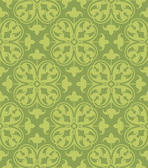 A vintage retro floral leafy damask pattern based on clover imagery. 