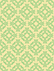 A vintage retro floral leafy damask pattern based on clover imagery. 