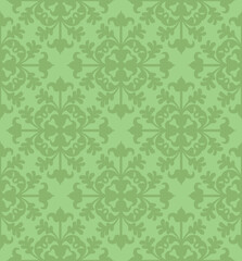 A vintage retro floral leafy damask pattern based on clover imagery. 