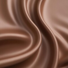 Elegant chocolate silk waves texture with smooth satin folds in warm brown tones. Perfect luxury background for fashion, beauty, packaging, and gourmet branding design.