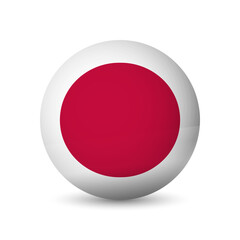 Japan flag - 3D sphere in colours of flag representing a country cultural identity and heritage. The essence of national pride and unity. Vector object on white background.