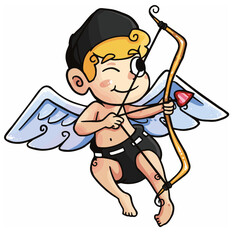 Elegant cupid with arrow for your Valentines day designs 