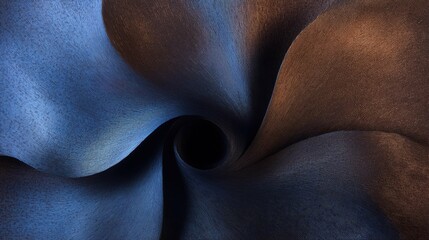 This abstract image features swirling textures in deep blue and brown tones, creating a captivating and modern design.