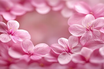 A stunning close-up of delicate pink flowers, their petals soft and inviting, radiating love and warmth, perfect for celebrating Valentine's Day.