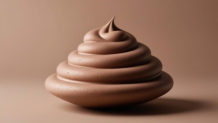 Mocha mousse food fashion trend banner, coffee, chocolate mousse cream dessert with spiral peak, minimalism design, art color 2025