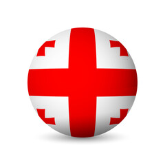 Georgia flag - 3D sphere in colours of flag representing a country cultural identity and heritage. The essence of national pride and unity. Vector object on white background.