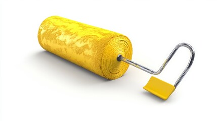 3D-rendered paint roller isolated on white