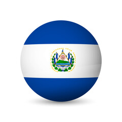 El Salvador flag - 3D sphere in colours of flag representing a country cultural identity and heritage. The essence of national pride and unity. Vector object on white background.
