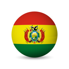 Obraz premium Bolivia flag - 3D sphere in colours of flag representing a country cultural identity and heritage. The essence of national pride and unity. Vector object on white background.
