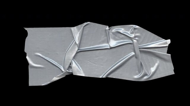 Duct Tape Stop Motion Collage style Animation. Slideshow Sticky tape stuck. Frame by frame Sequence of grey Masking Tape to stick and hold title and signs. 4K Seamless loop with Alpha.