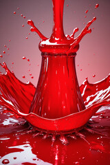 red paint water splash