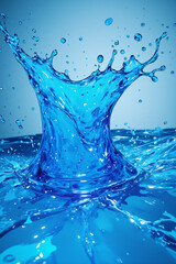 water splash in blue