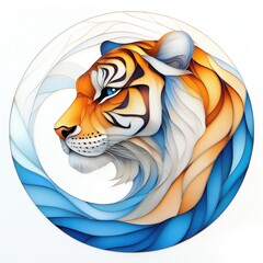 Obraz premium Majestic Tiger: A Vibrant Representation of Nature's Beauty and Power