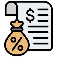 Debt Outline Color Icon