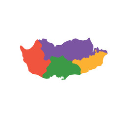 Fototapeta premium Multicolor Cyprus map political regions simple flat vector
