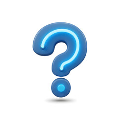 blue question mark isolated white background