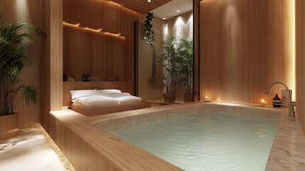  Natural Harmony: A Modern Eco-Style Bathroom with Wooden Accents

