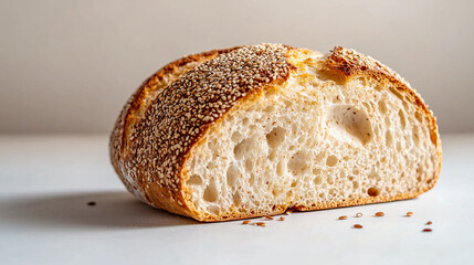Multigrain Bread Cross Section with Flax Sesame and Almond