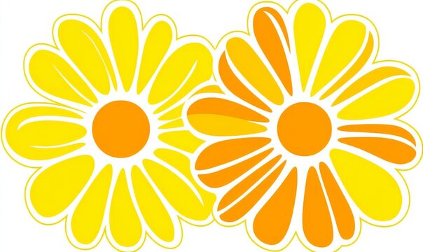 Set of blooming chamomile flowers on stems, daisy wild camomiles, botanical cute plants and herbs for garden, blossom spring summer flower, buds and leaves, hand drawn flat modern illustration