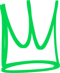 hand drawing marker king crown graffiti style element
