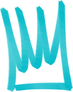 hand drawing marker king crown graffiti style element
