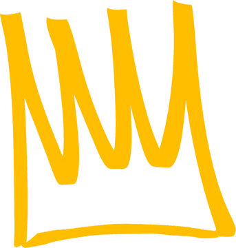 hand drawing marker king crown graffiti style element
