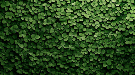 Vibrant green clover leaves cover the ground creating a rich and lush carpet in a tranquil outdoor area during the day