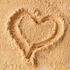 Heap of dried Peruvian maca powder - Lepidium meyenii.