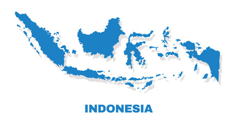 Indonesia simple flat vector illustration map